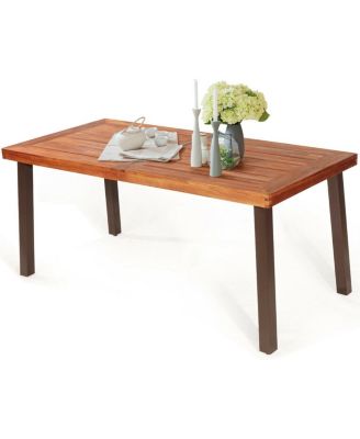 Rectangular Acacia Wood Rustic Dining Furniture Table