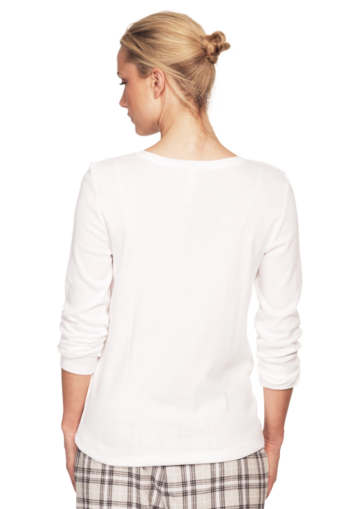 Ellos Plus Size Long Sleeve Henley Sleep Tee