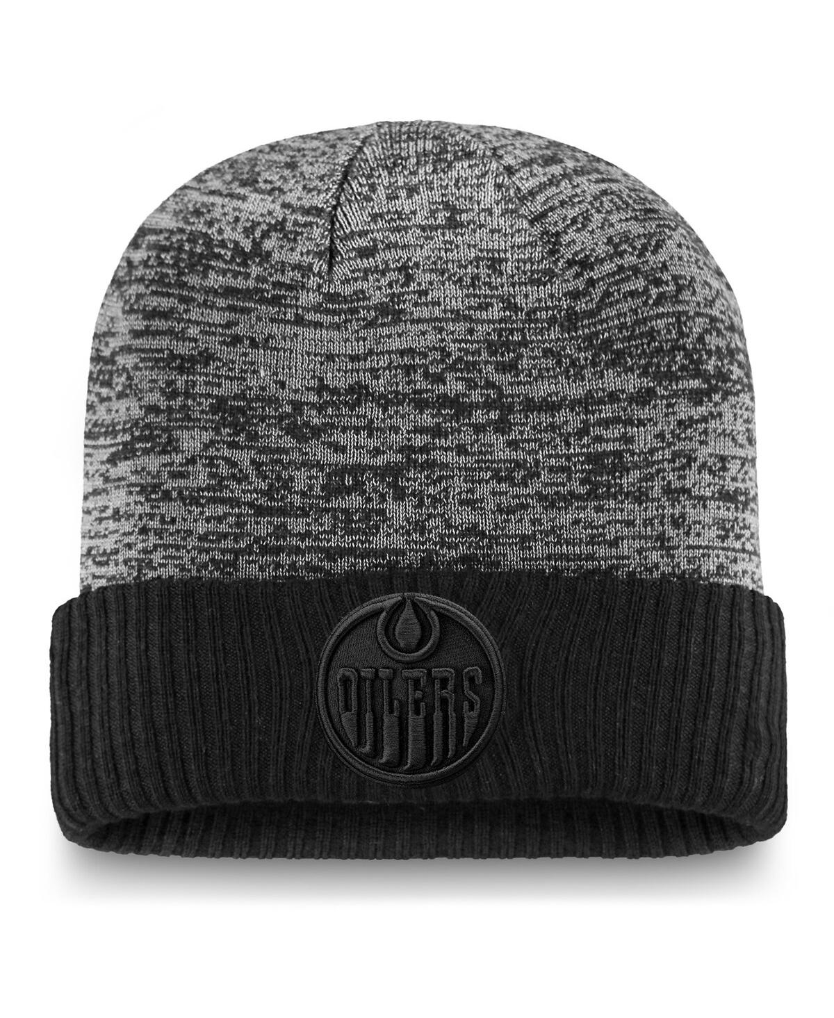 Fanatics Men's Black Edmonton Oilers Authentic Pro Travel Training Cuffed Knit Hat