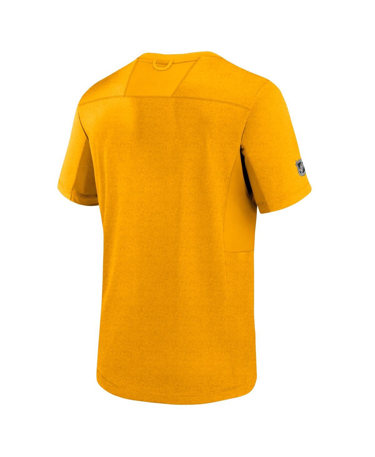 Fanatics Men's Gold Nashville Predators Authentic Pro Performance T-shirt In Gold,navy