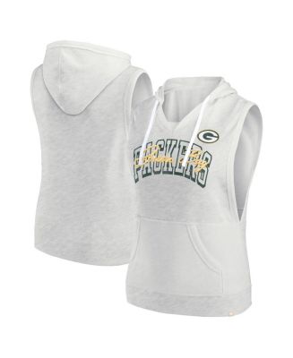 売れ筋商品|||ファナティクス カットソー トップス レディース Women's Oatmeal Green Bay Packers Lounge Script Sleeveless V-Neck Pullover Hoodie Oatmeal, White Fanatics Women's Oatmeal Green Bay Packers Lounge Script