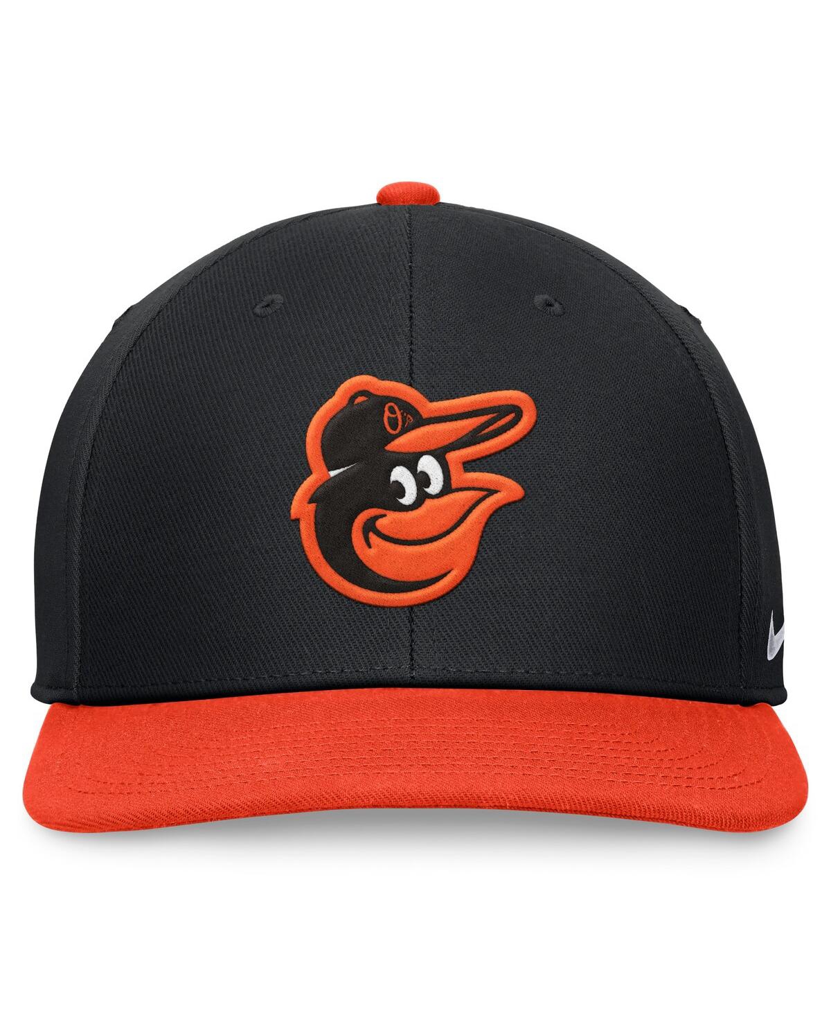 Nike Men's Black/orange Baltimore Orioles Evergreen Two-tone Snapback Hat In Black,orange