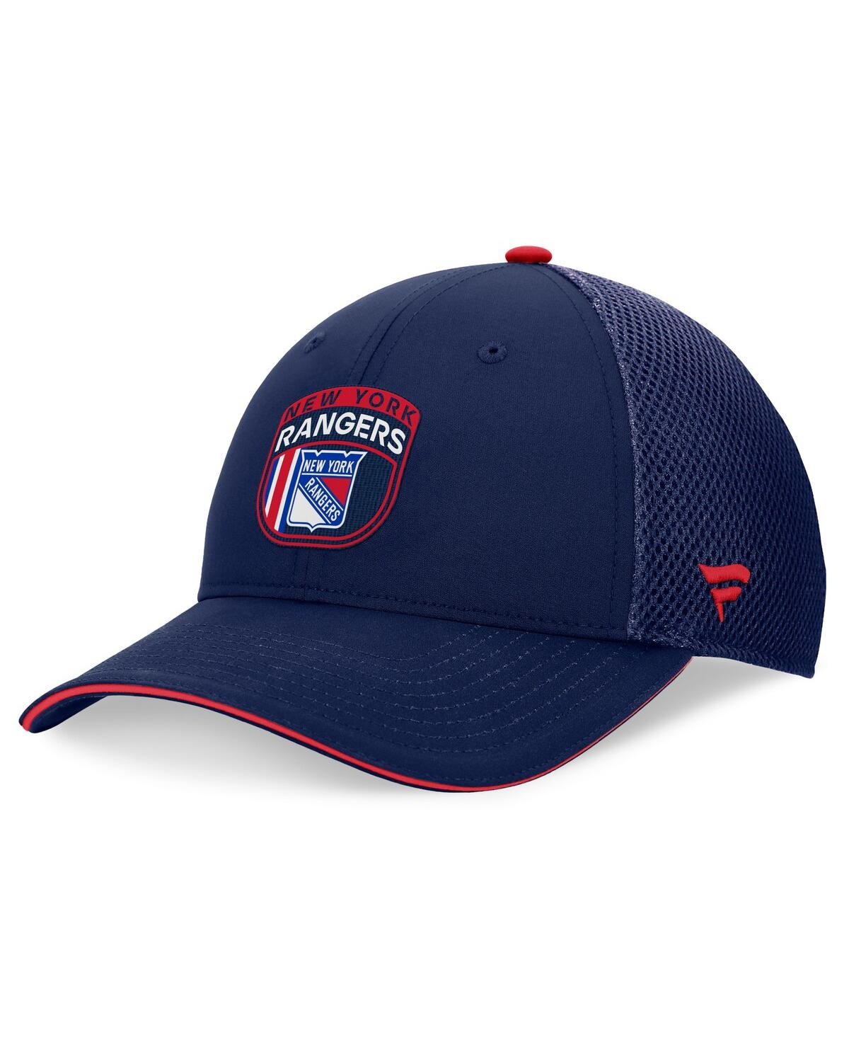 Fanatics Men's Navy New York Rangers 2024 Nhl Draft On Stage Trucker Adjustable Hat In Navy,red