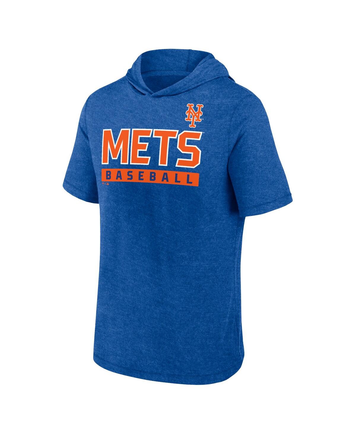 Fanatics Men'sNew York Mets Push Short Sleeve Pullover Hoodie - Heather Royal
