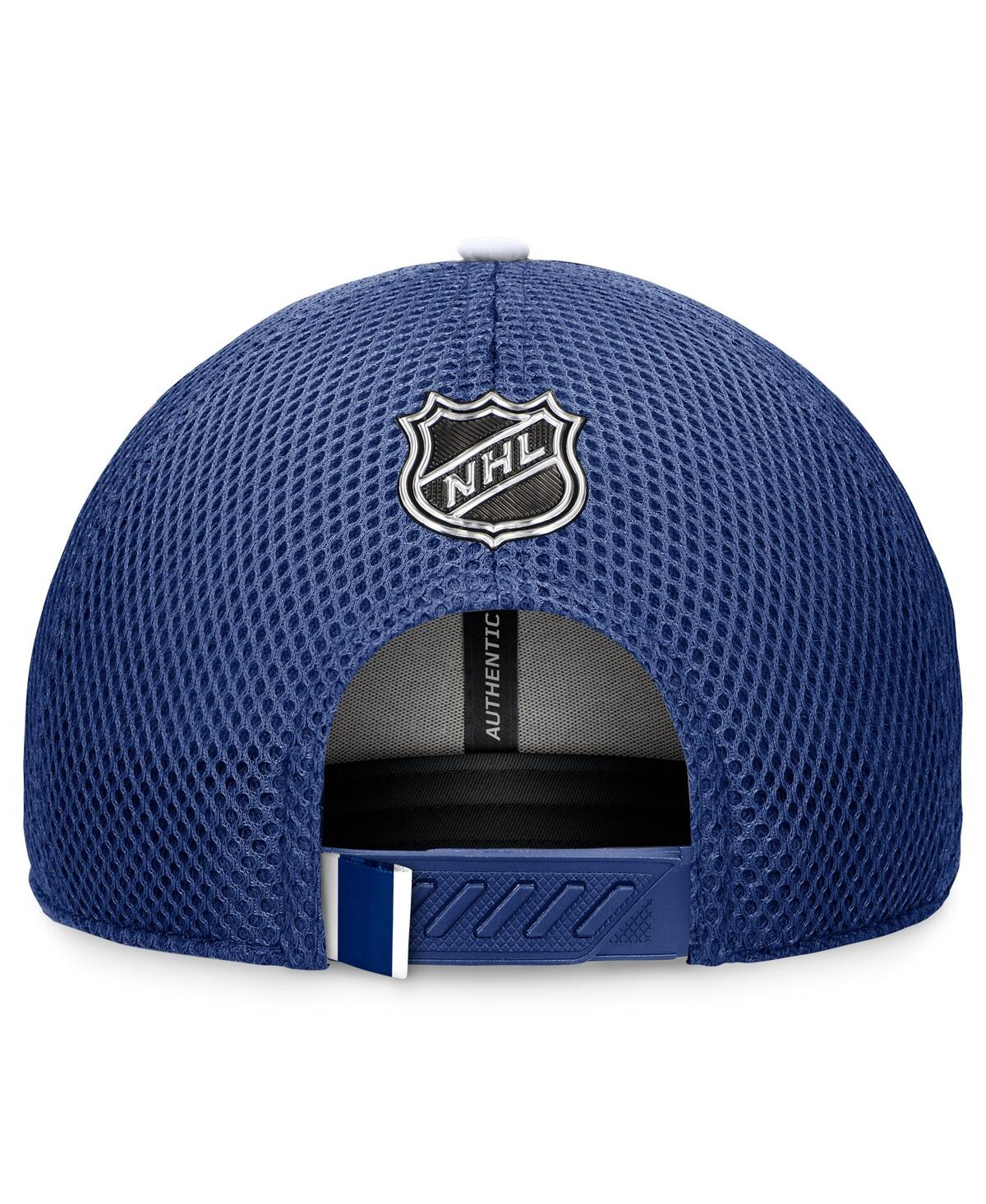 Fanatics Men's Blue Toronto Maple Leafs 2024 Nhl Draft On Stage Trucker Adjustable Hat In Blue,white