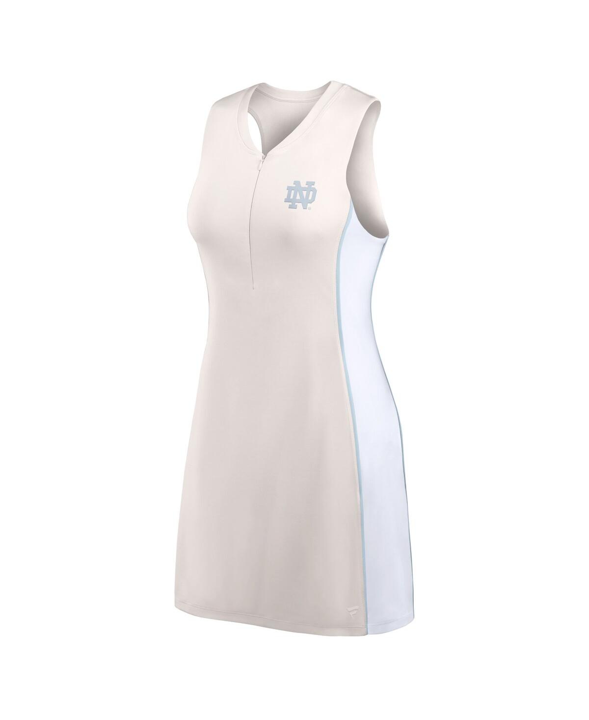 Fanatics Women's Cream Notre Dame Fighting Irish Studio Boost Athletic Half-zip Dress In Cream,white