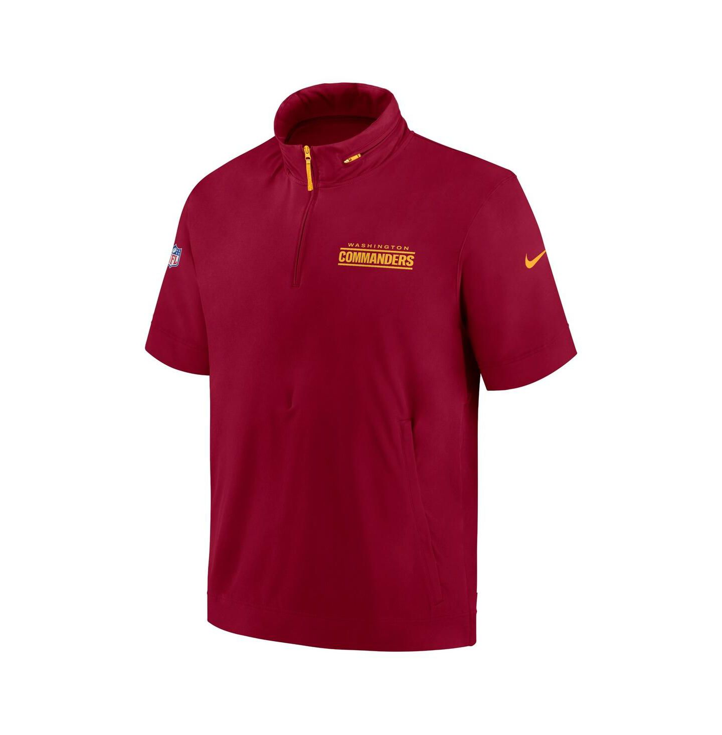 Мужская куртка Nike Burgundy Washington Commanders 2024 Sideline Coach Short Sleeve Half-Zip Hoodie Jacket — фото 2