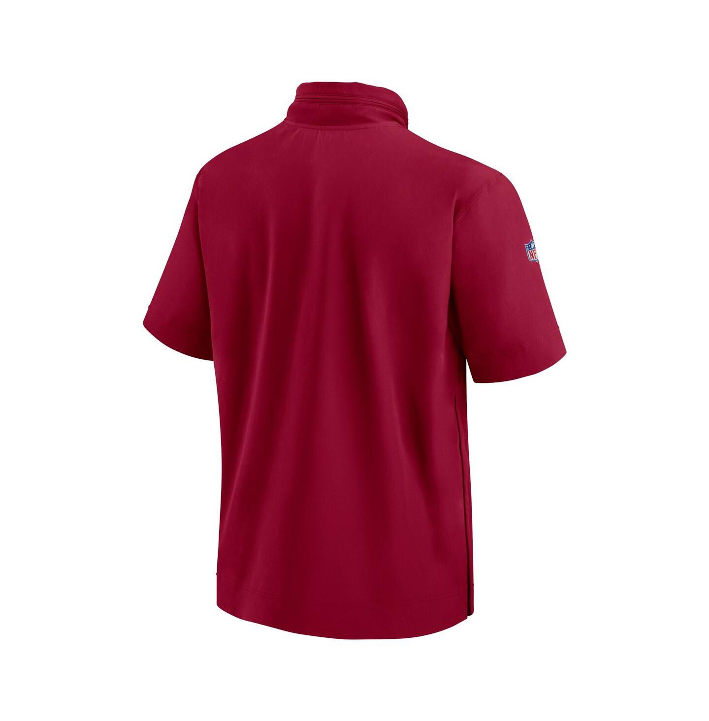 Мужская куртка Nike Burgundy Washington Commanders 2024 Sideline Coach Short Sleeve Half-Zip Hoodie Jacket — фото 3
