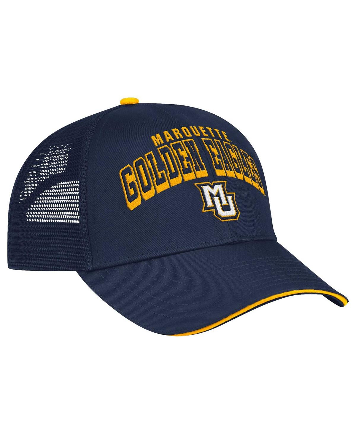 Colosseum Men's Navy Marquette Golden Eagles Wyatt Primary Team Trucker Adjustable Hat In Navy