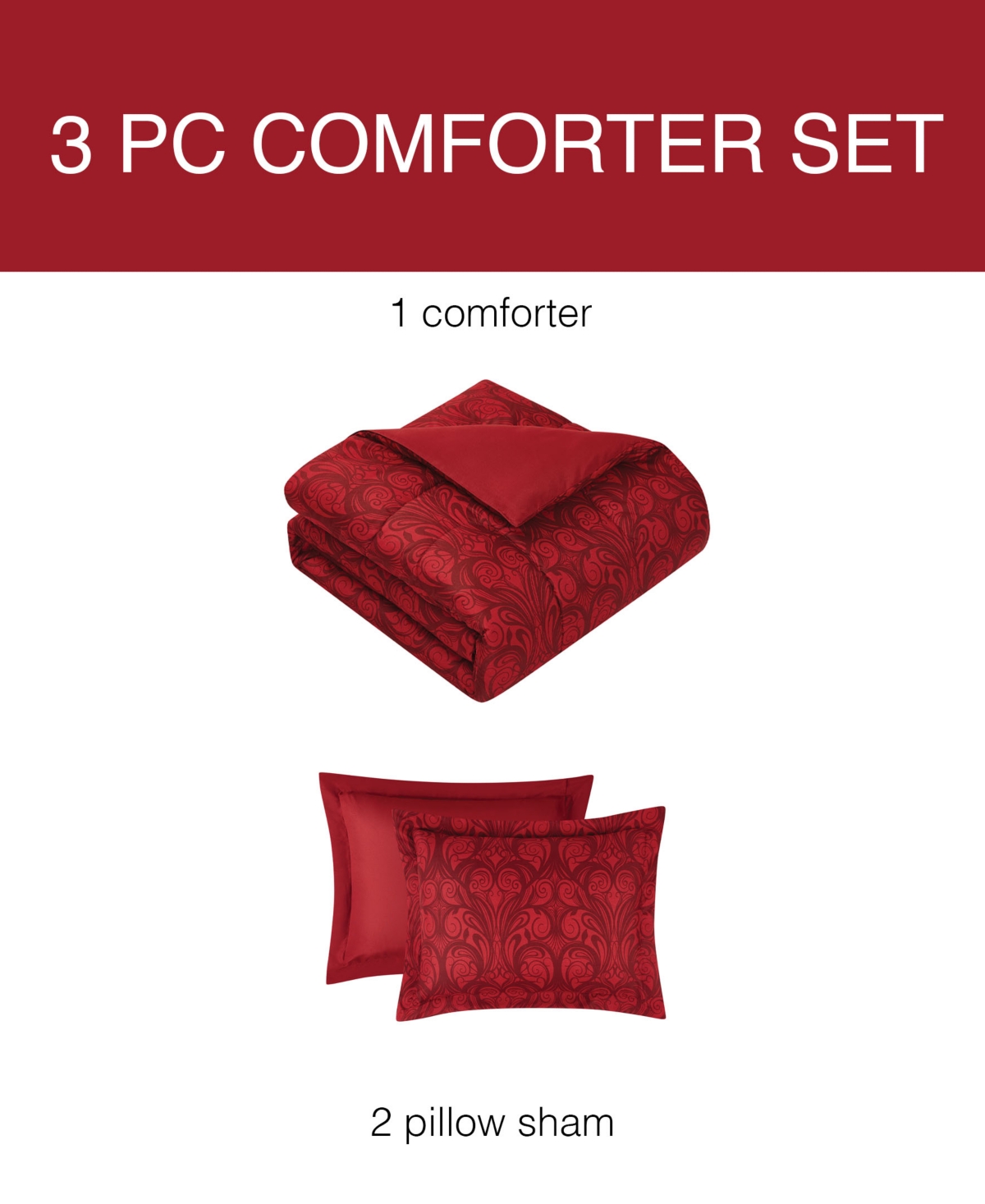 Pem America Nuveau Scroll 3-pc. Comforter Sets, Exclusively At Macy's In Red Multi