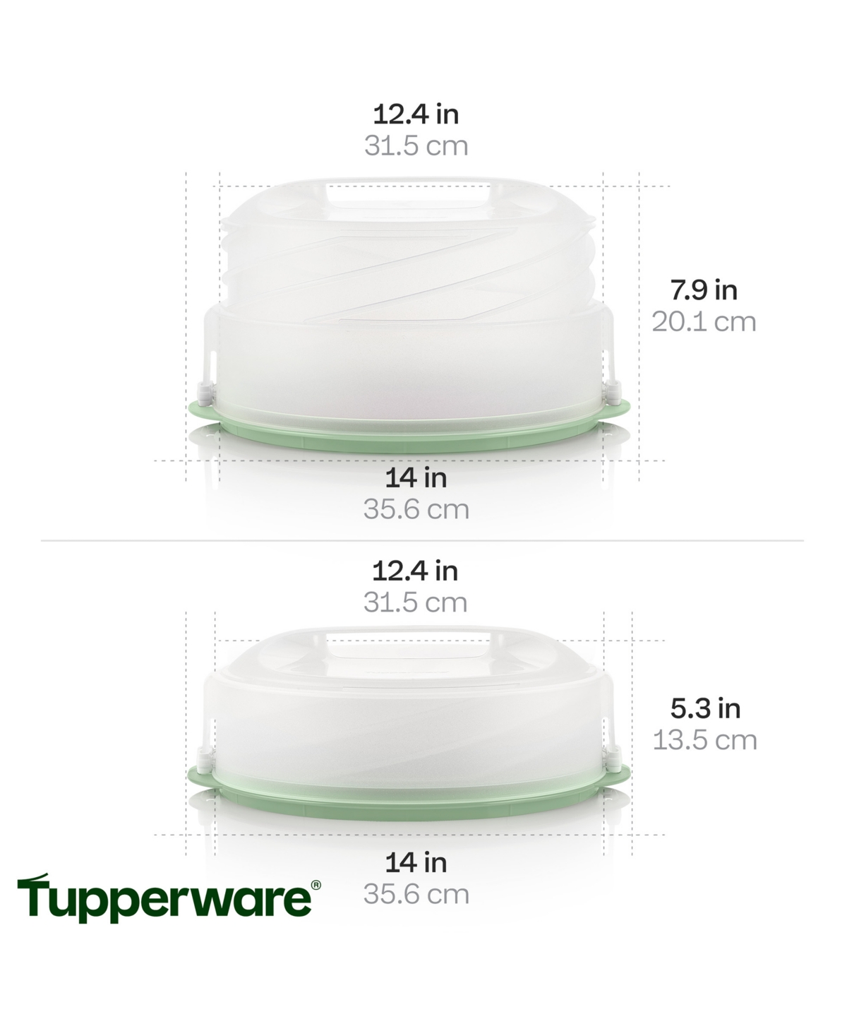 Tupperware Expandable Travel Cake Carrier In Mint