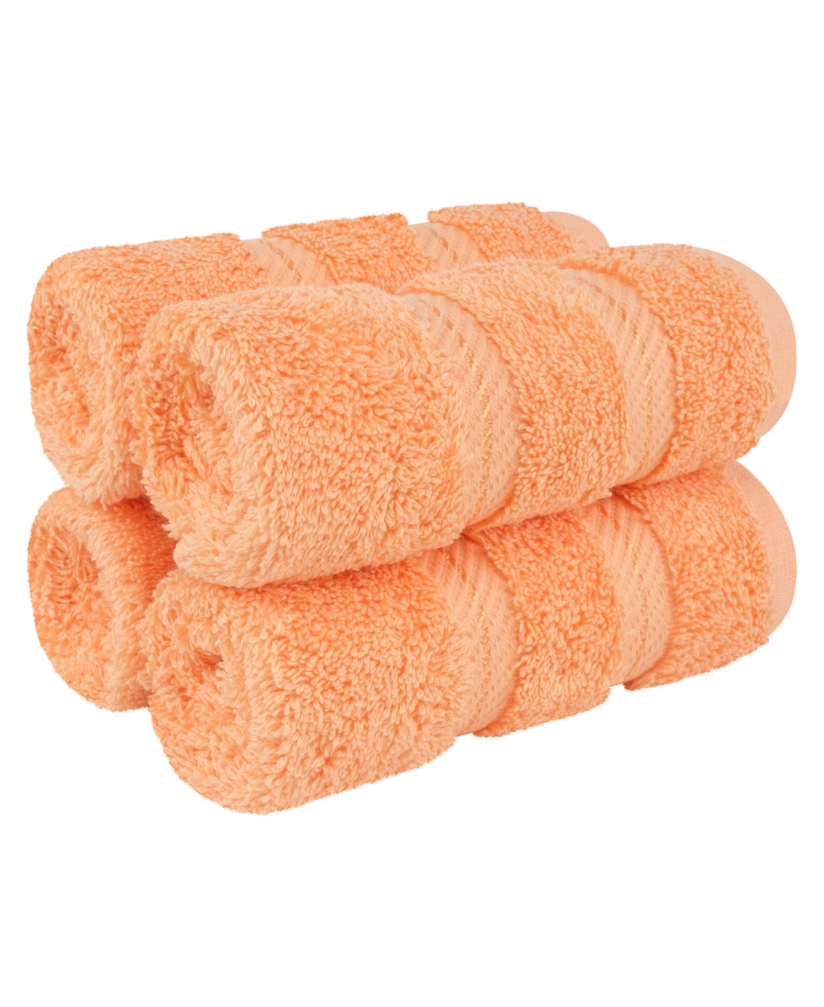 American Soft Linen Edison Luxury 100% Turkish Cotton 4-piece Washcloth Set In Malibu Peach