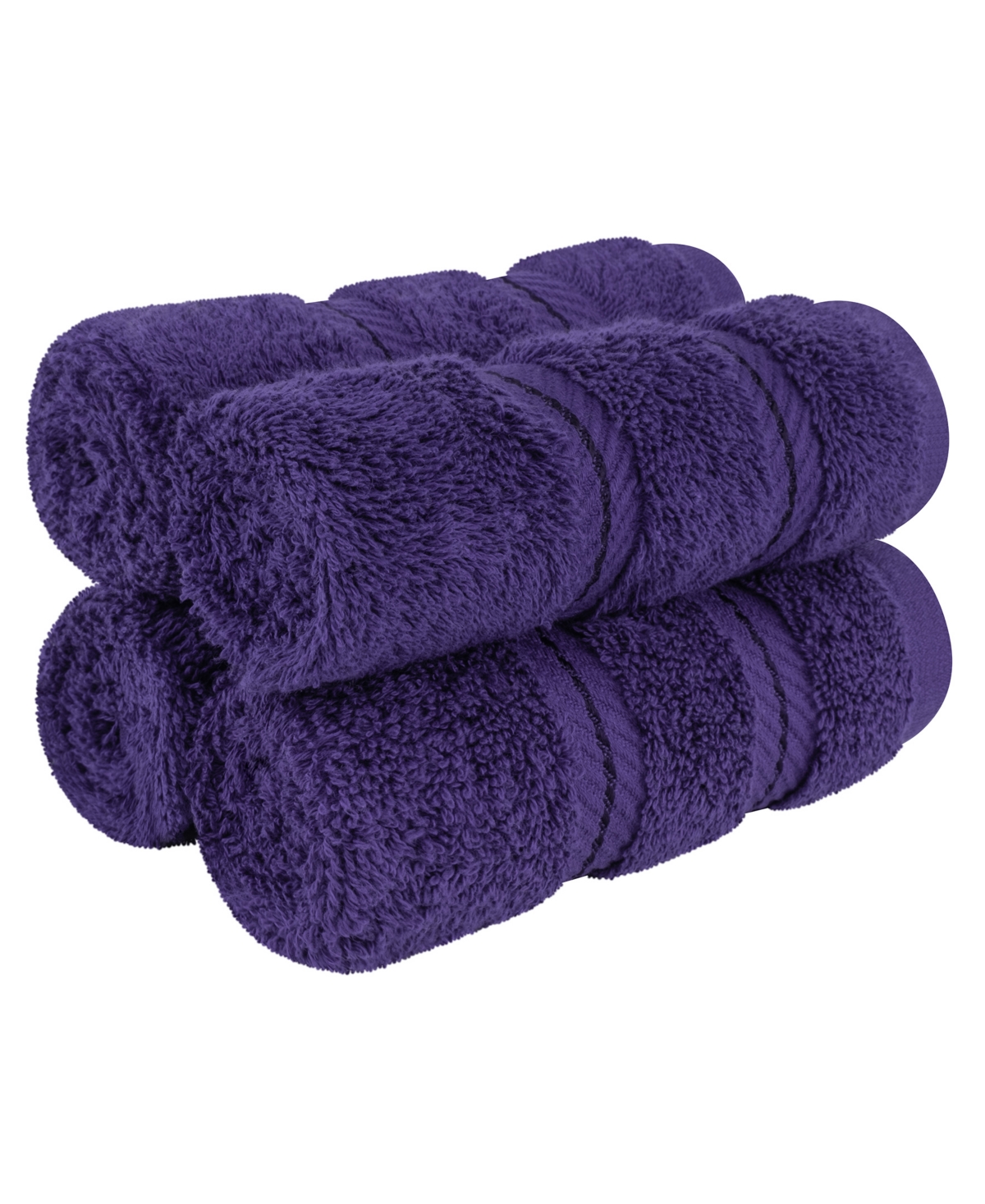 American Soft Linen Edison Luxury 100% Turkish Cotton 4-piece Washcloth Set In Purple