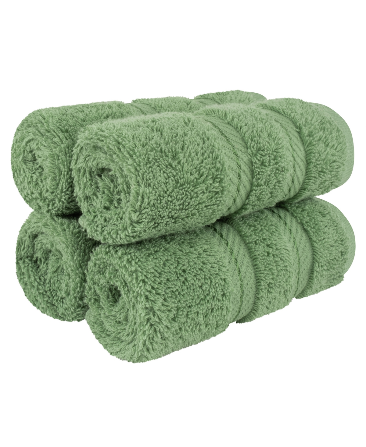 American Soft Linen Edison Luxury 100% Turkish Cotton 4-piece Washcloth Set In Sage Green