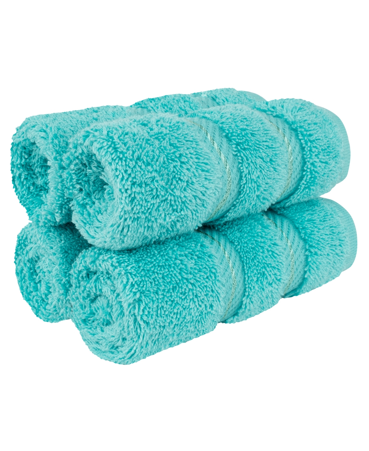 American Soft Linen Edison Luxury 100% Turkish Cotton 4-piece Washcloth Set In Turquoise Blue