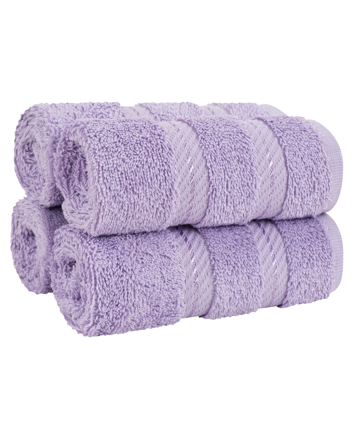 American Soft Linen Edison Luxury 100% Turkish Cotton 4-piece Washcloth Set In Lilac
