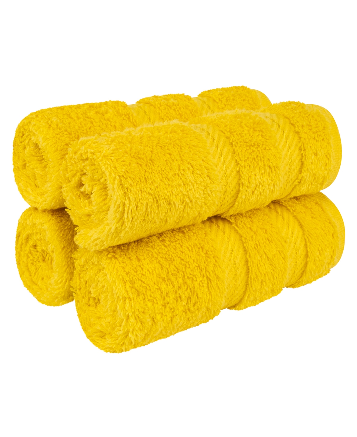 American Soft Linen Edison Luxury 100% Turkish Cotton 4-piece Washcloth Set In Yellow