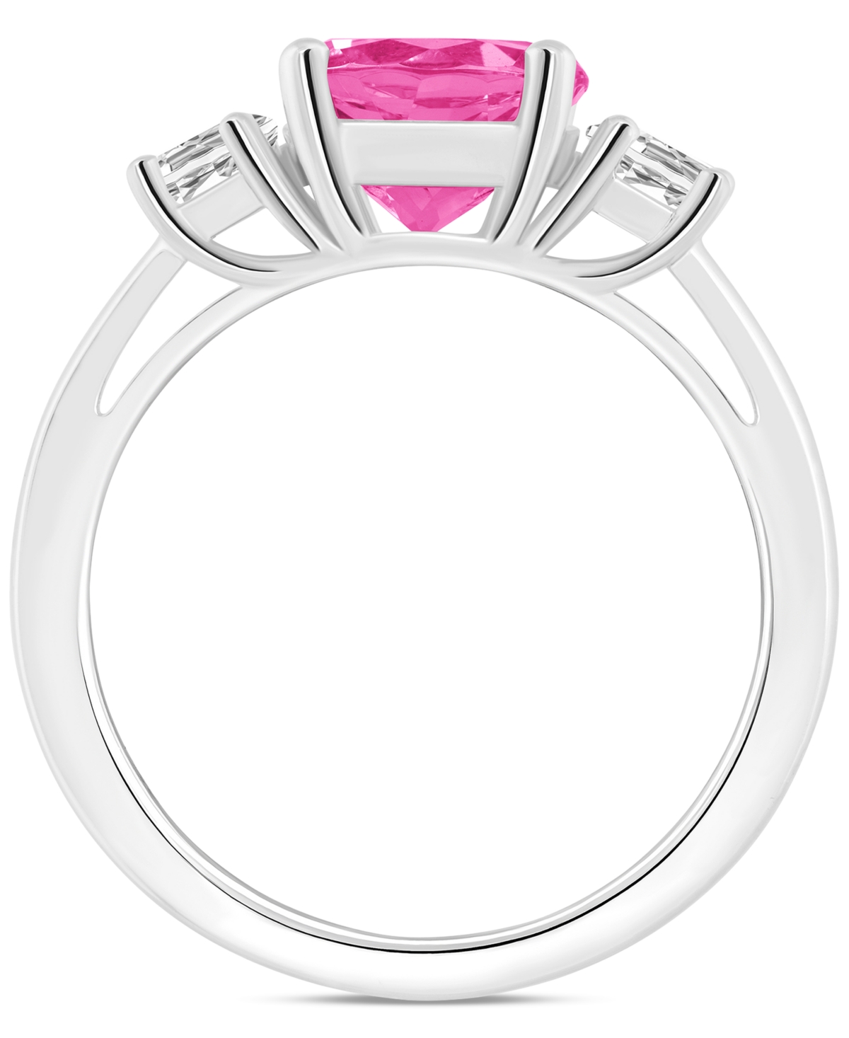 Mystic Topaz (2-3/8 ct. t.w.) & White Topaz (5/8 ct. t.w.) Three Stone Ring in Sterling Silver (Also  - Pink Topaz