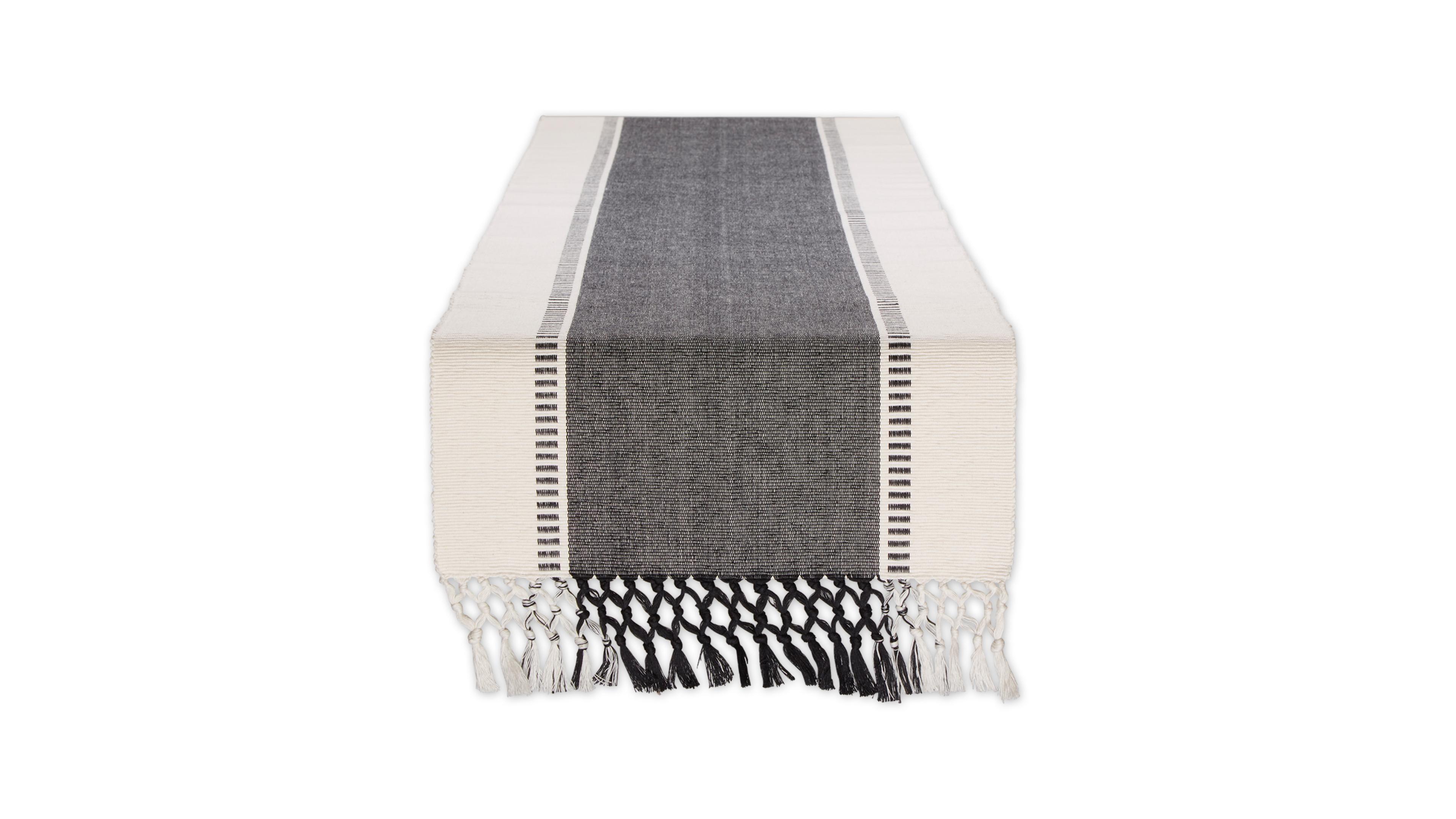 Design Imports Dobby Stripe Ribbed Table Runner, 13"x108 "