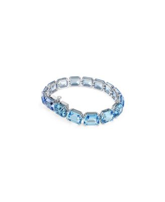 Octagon Cut, Color Gradient, Blue, Rhodium Plated Millenia Bracelet