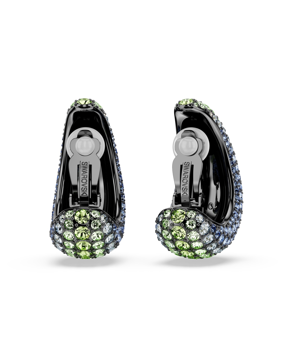 Swarovski Round Cut, Small, Ruthenium Plated Sublima Drop Earrings - Multicolored
