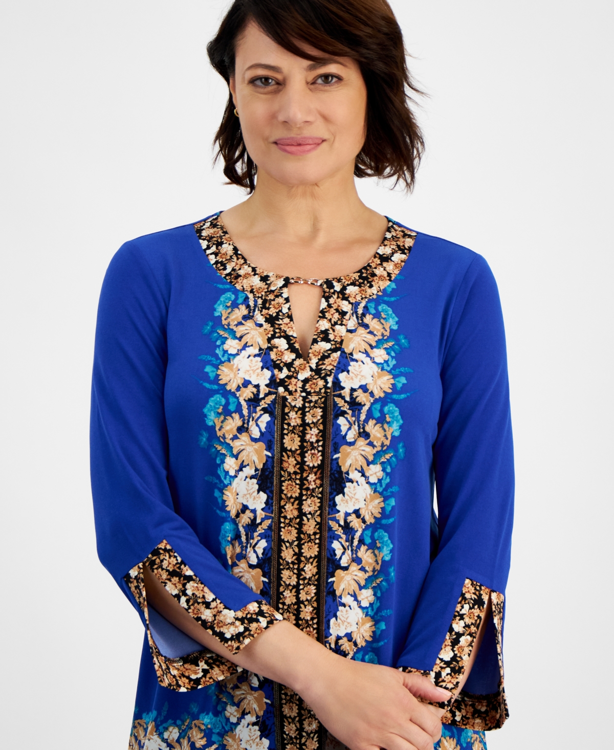 Jm Collection Women's Floral Print Tunic Top, Created for Macy's