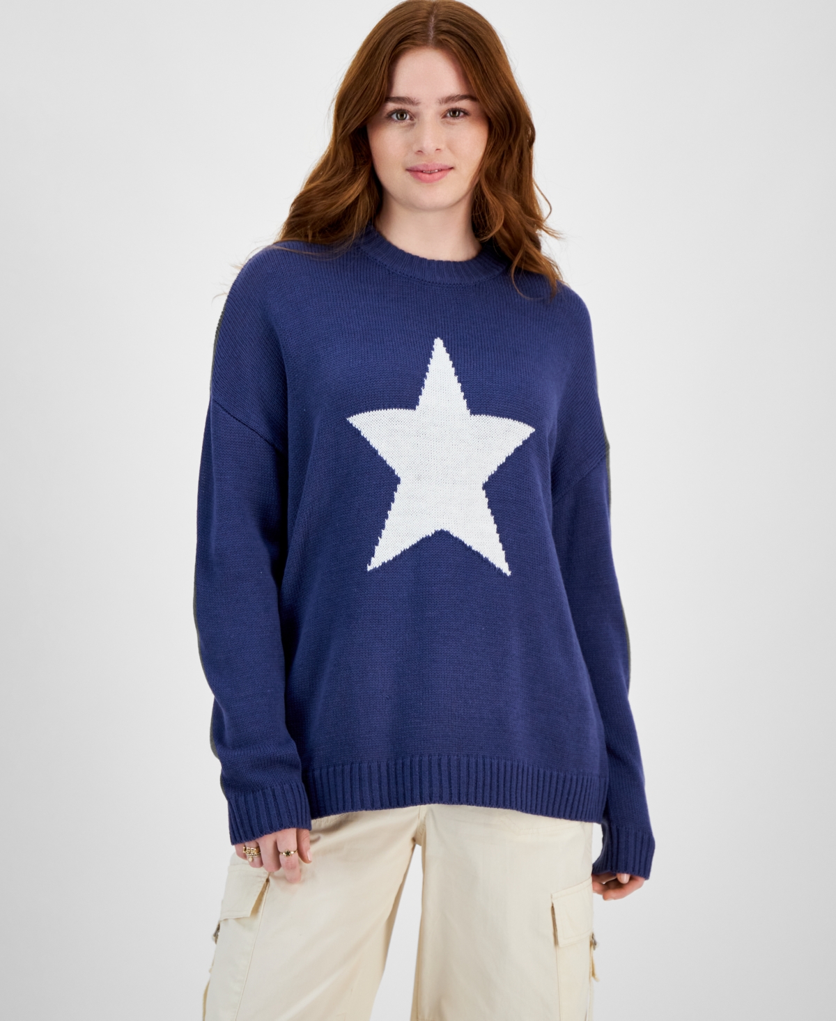 Juniors' Star Sweater - Navy
