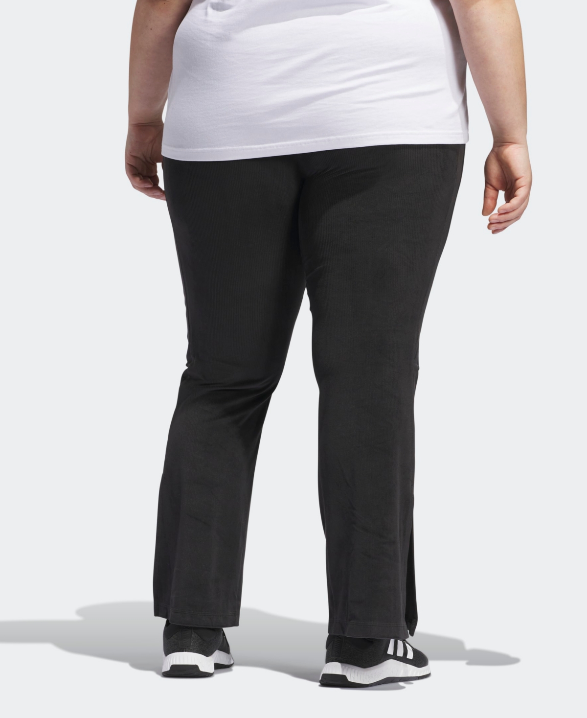 Shop Adidas Originals Plus Size Tiro 3-stripes Stretch Velour Flared Leggings Pants In Black