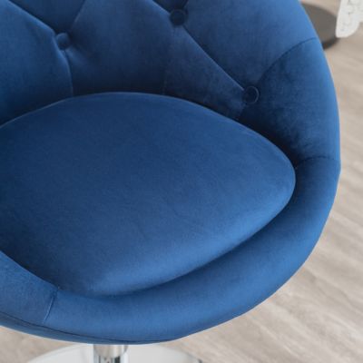 Velvet Upholstered Tufted Back Swivel