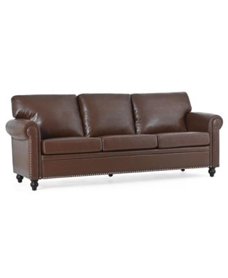 Modern Sofa with Pocket Springs and Elegant Silver Bubble Nails