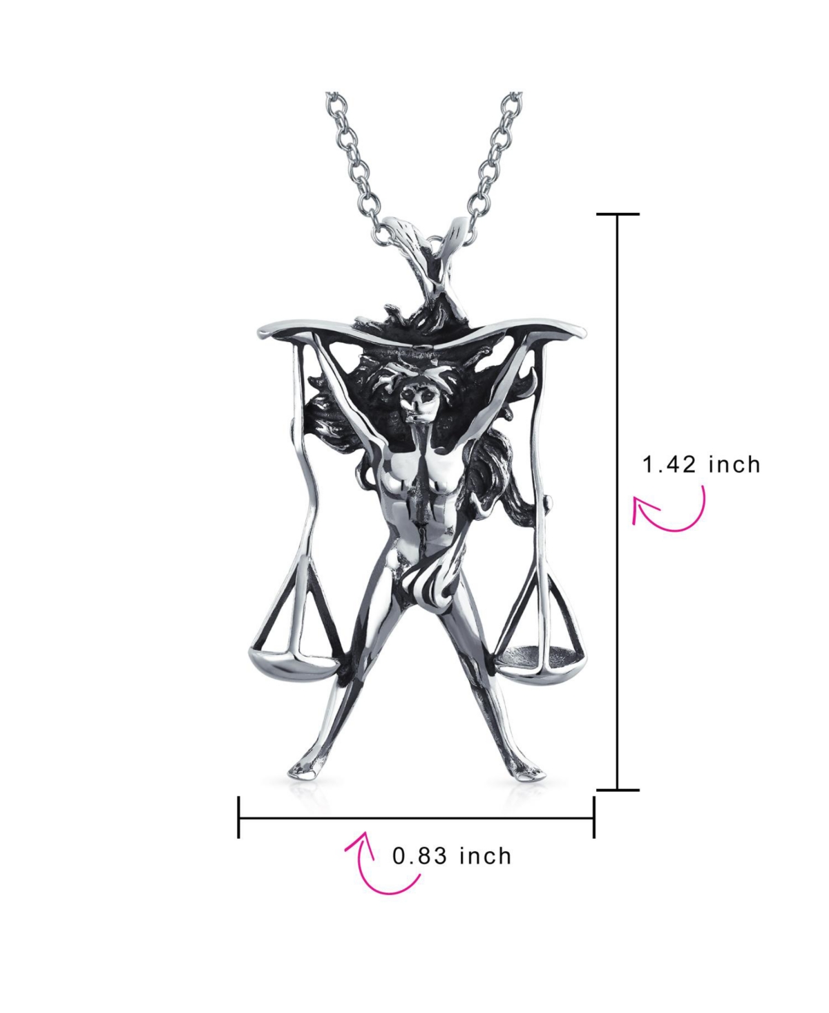 Bling Jewelry Libra Scales Zodiac Sign Astrology Horoscope Pendant Necklace SterlingFor Women Men - Silver