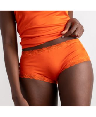 Women's Soft Silk Lace-Trim Briefs Underwear