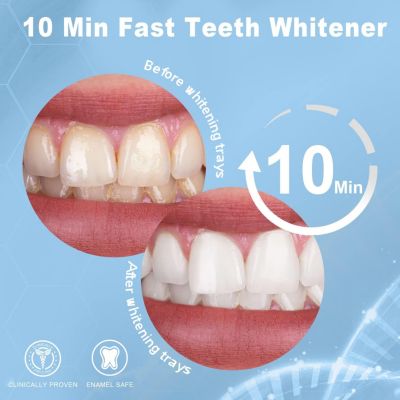 Teeth Whitening Kit for Sensitive Teeth with LED Light, 10 Min Non-Sensitive Fast Teeth Whitener, 3  22% CP Teeth Whitening Gel, Enamel Safe