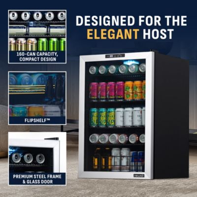 160 Can Freestanding Beverage Fridge in Stainless Steel with Split Shelf and Precision Digital Thermostat