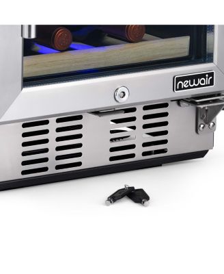 15" Built-in 29 Bottle Dual Zone Compressor Wine Fridge, Quiet Operation with Beech Wood Shelves and Recessed Kickplate