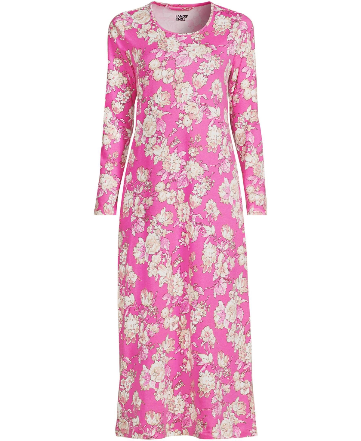 Lands' End Women's Cotton Long Sleeve Midcalf Nightgown