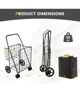 Folding Rolling Metal Waterproof Liner Basket Cart