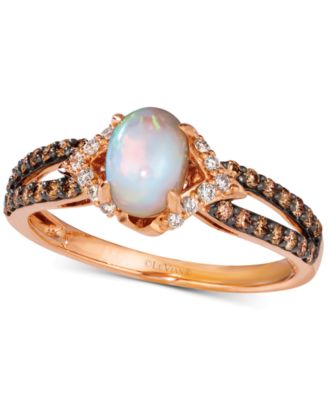 Le Vian - Neopolitan Opal (3/8 ct. t.w.) & Diamond (1/3 ct. t.w.) Split Shank Ring in 14k Rose Gold