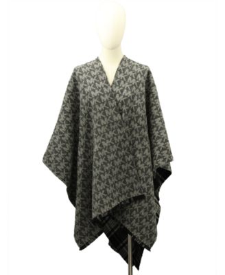 Michael Kors MK Plaid Reversible Ruana  