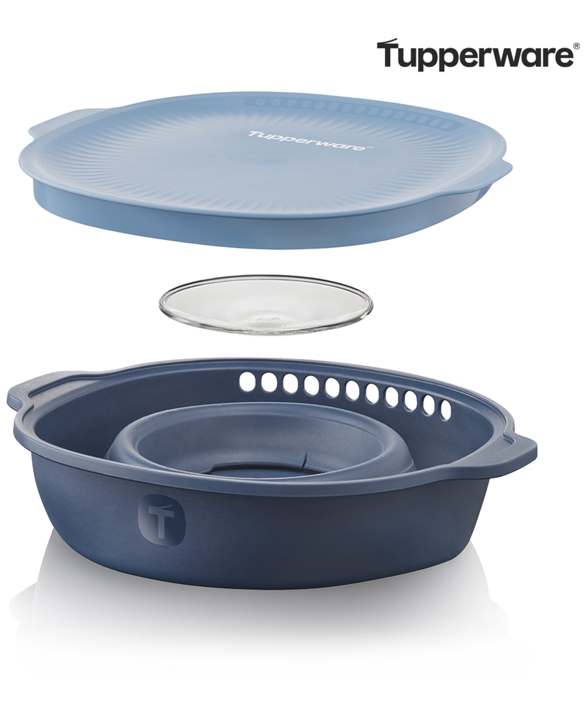 Tupperware Wow Pop Microwave Popcorn Maker In Blue
