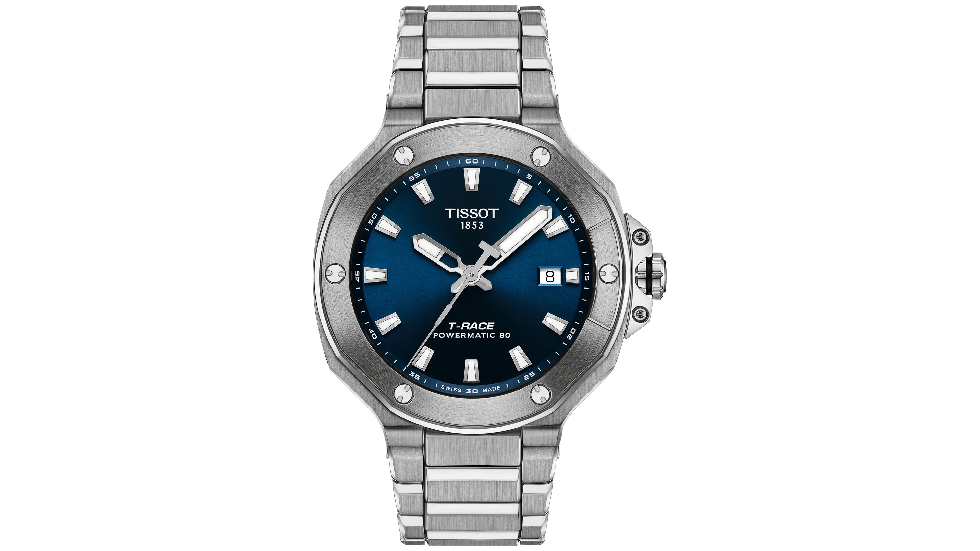 Tissot Men's Swiss Automatic T-Race Powermatic 80 Stainless Steel Bracelet Watch 41mm
