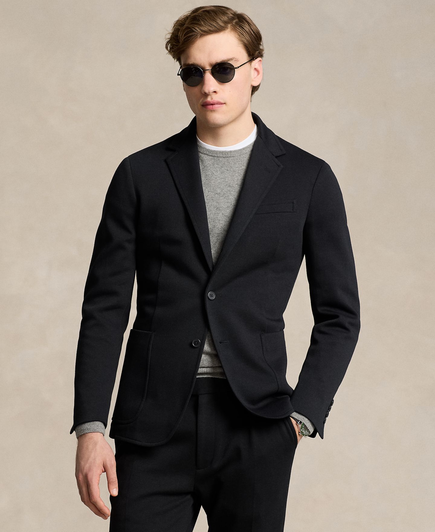 Мужские комплекты Polo Ralph Lauren Soft Double-Knit Suit Jacket & Trousers, цвет: Тёмно-синий — фото 2