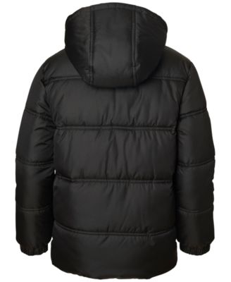 Toddler & Little Boys Fleece-Lined Full-Zip Hooded Puffer Jacket with Ribbed-Knit Beanie