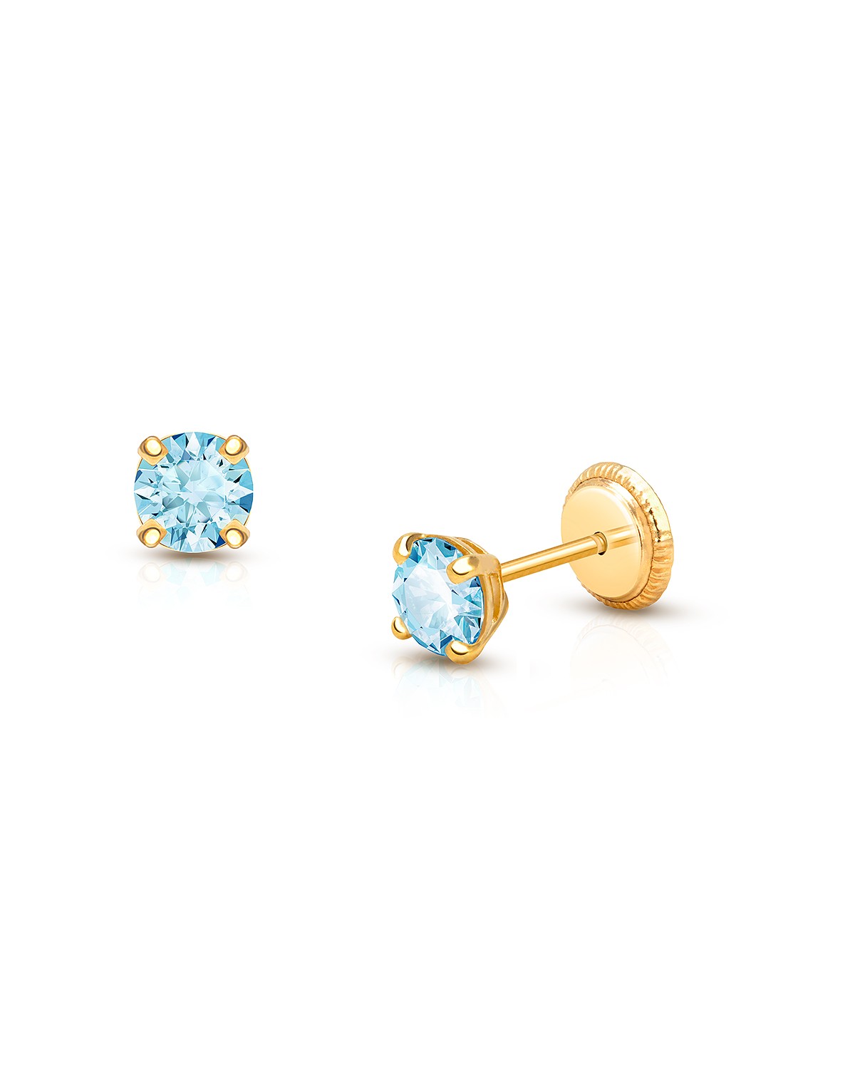 Детские Tiny Blessings 14K Gold Crystal Birthstone Studs Screw Back Earrings — фото 2