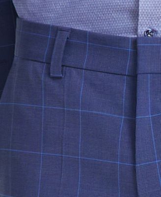 Men's Modern-Fit Windowpane Check Suit Pants