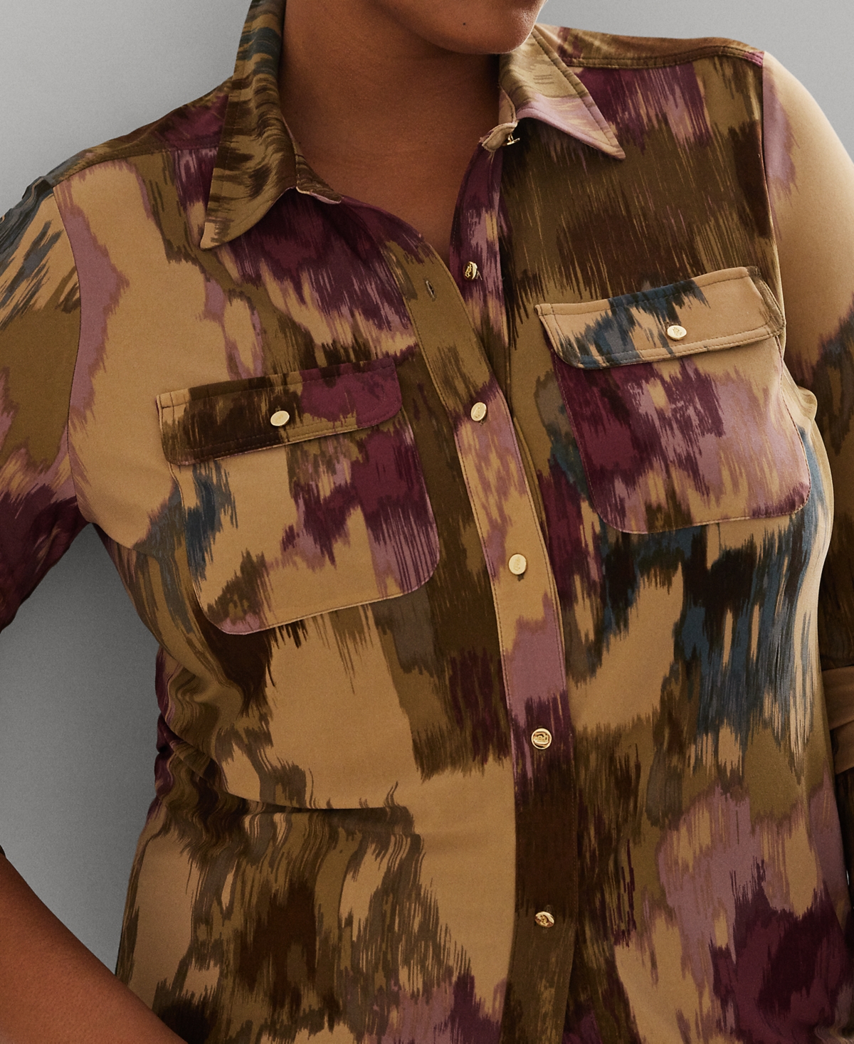 Lauren Ralph Lauren Plus Size Slim-Fit Floral Shirt