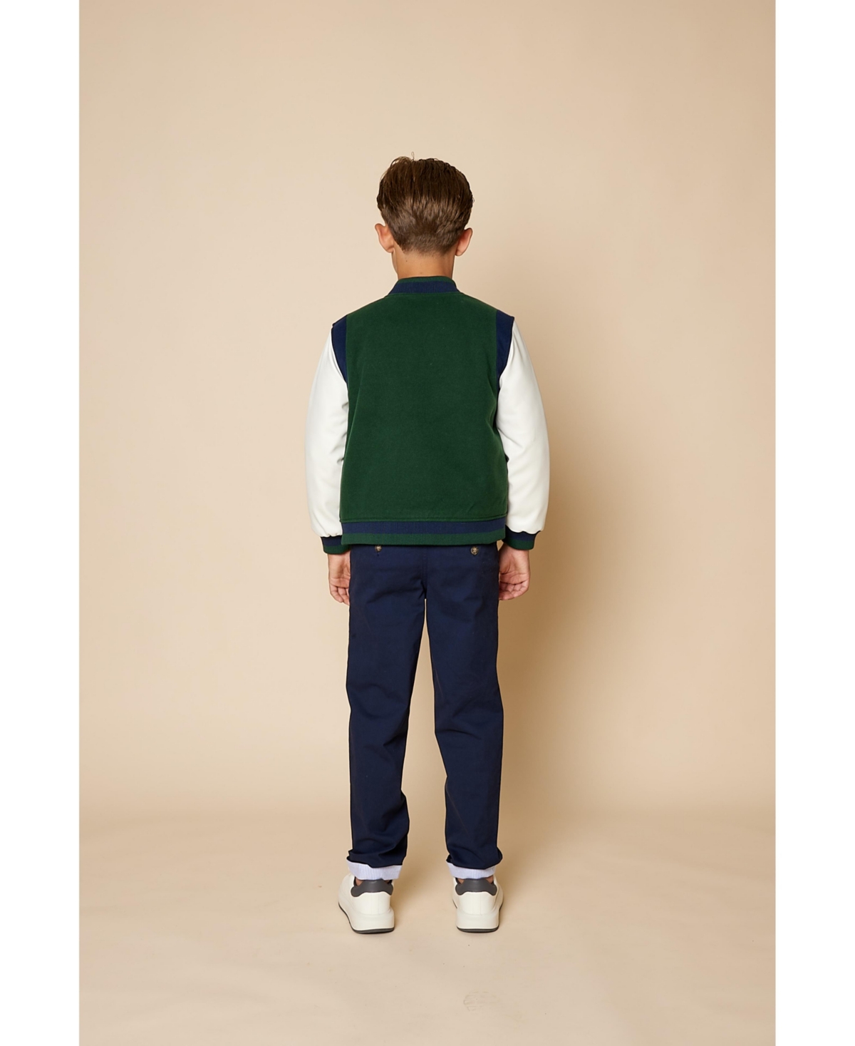Brooks Brothers B By  Big Boys Woven Varsity Jacket In Dark Green