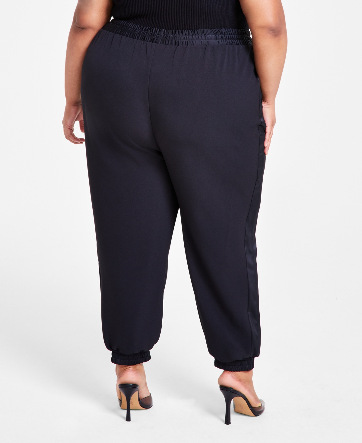 Nina Parker Trendy Plus Size Wide-Leg Joggers