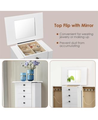 Jewelry Cabinet Storage Chest Standing Organizer