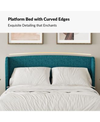 Gerald Modern Upholstered Wingback Platform Bed